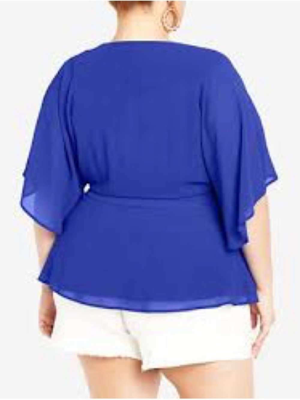 NWT City Chic Elegant Wrap Top, Size L/20, Ultra Blue - Picture 2 of 6